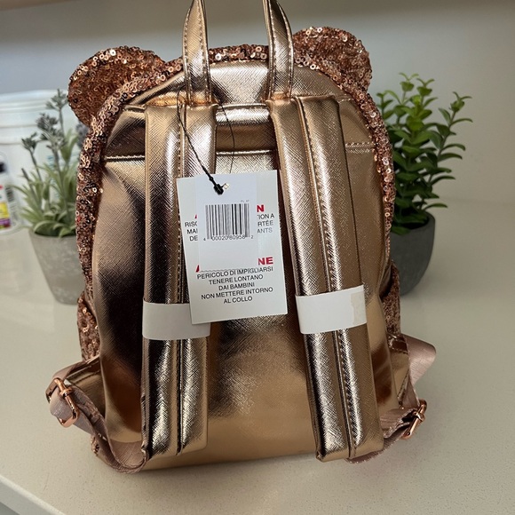 New with tags Disney loungefly rose gold mini backpack - Picture 3 of 10